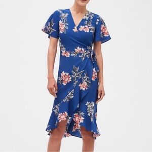 Banana Republic Floral Print Flirty Wrap Dress